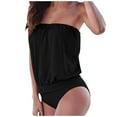 thumbnail image 2 of Minjewel Womens Swimsuits, Tube Top Off Shoulder & Sexy Cutout Design, Swimsuits for Women for Beach & Pool,Black L, 2 of 6