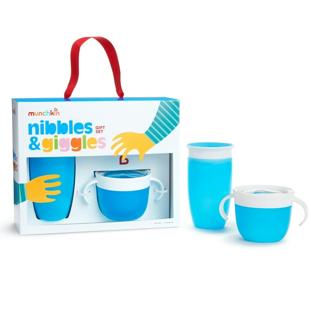 Munchkin Nibbles & Giggles Toddler Gift Set, Includes 10oz Miracle 360 Cup and Snack Catcher