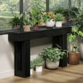 thumbnail image 7 of CHIC HOUSE 63" Fluted Entryway Console Table, Farmhouse Long Narrow Wooden Sofa Table Behind The Couch for Living Room, Hallway, Entrance, Foyer, Black, 7 of 7
