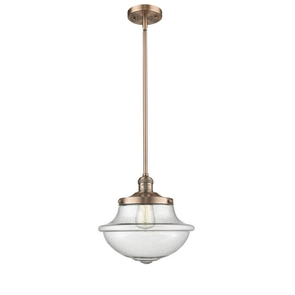 201S-AC-G544-Innovations Lighting-Oxford - 1 Light Stem Hung Mini Pendant In Traditional Style-11.5 Inches Tall and 11.75 Inches Wide-Antique Copper
