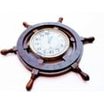 thumbnail image 3 of Nagina International Nautical Home Decor Wheel with 6" Quartz Clock Home Decor (16 Inches), 3 of 5