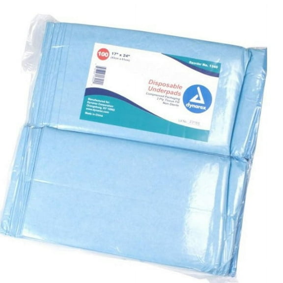 Dynarex #1340 Underpads, 17X24 In. Tissue Fill, 300 Ct (3/100S) By Dynarex