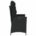 thumbnail image 2 of vidaXL Reclining Garden Bench with Cushions Black Poly Rattan, 2 of 5