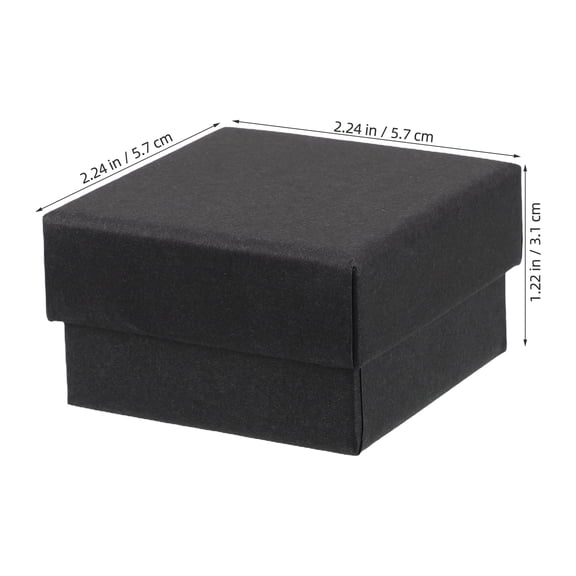 HEMOTON 10-Pack Black Jewelry Boxes for Earrings Small Paper Packaging Boxes for Display and Presenting Jewelry