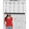 thumbnail image 6 of Women's Square Neck Tops Ruffle Trim Sleeve T-Shirts for Summer Casual Short Tees, 6 of 7