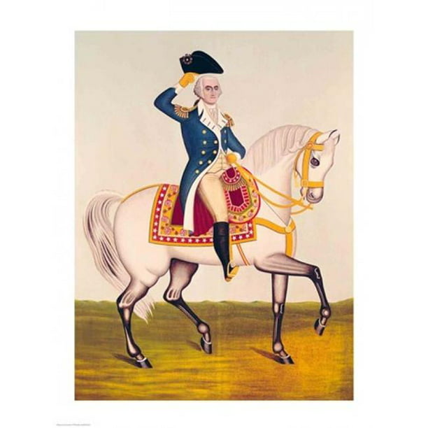 Posterazzi BALXIR212829 General Washington sur une Affiche de Chargeur Blanc - 18 x 24 Po.