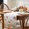 thumbnail image 3 of Pumpkin Flowers Table Runner, Autumn Thanksgiving Kitchen Dining Table Decoration for Home Party Decor 13x36 Inches, 3 of 9