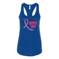 thumbnail image 2 of Wild Bobby, Never Give Up Fight Cancer, Breast Cancer Awareness, Women Racerback Tank Top, Royal, X-Large, 2 of 4