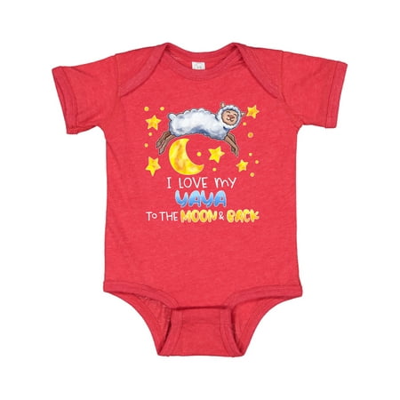 

Inktastic I Love my Yaya to the Moon and Back Cute Sheep Gift Baby Boy or Baby Girl Bodysuit