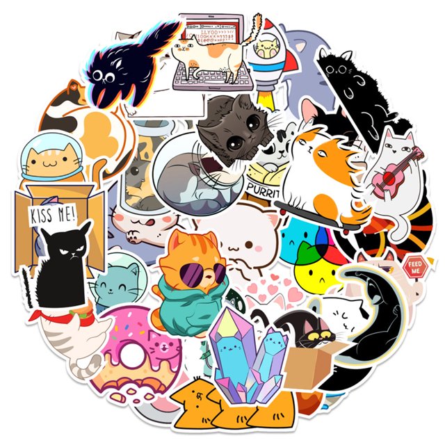 100 Uds. Pegatinas de grafiti lindo gatito y cachorro teléfono móvil taza de agua ordenador pegatinas de tienda de mano impermeables