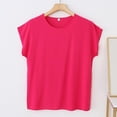 thumbnail image 2 of XuJwPNcy Womens Summer Tops Lightweight Basic Round Neck Tee Casual Short Sleeve Plus Size Tshirts Thin Soft Clothes, 2 of 5