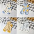 thumbnail image 3 of Calf Socks 5 Pairs for Women 5-10 Cute Crew Vintage Frilly Floral Blossom Design Casual Novelty Cotton Breathable, 3 of 7