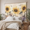 thumbnail image 3 of Sunflower Large Tapestry for Bedroom Wall Hanging Tapestry, Yellow Summer Botanical Farmhouse Flower Ceiling Backdrop Tapestries Poster Blanket Wall Decor for Teens Room Living Room Dorm 100" x 59", 3 of 8