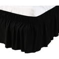 thumbnail image 2 of 600-TC Pima Cotton Universal Wrap Around Bed Skirt Long King (72" x 104") Size, Easy Fit 1-PC Bed Skirt Luxury Fabric 3 Sided Coverage 24" Drop Length, Black, 2 of 5
