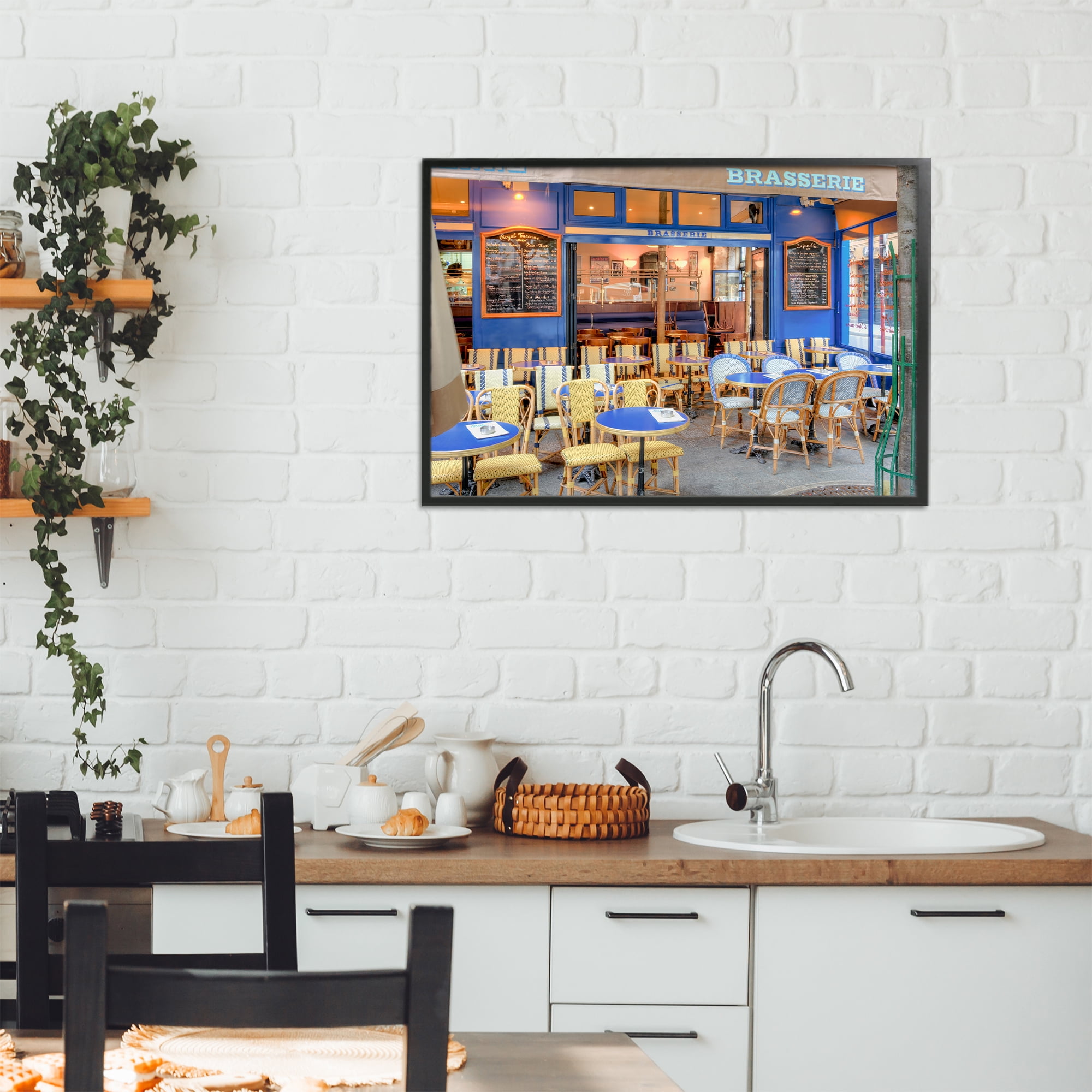Stupell Industries Parisian Brasserie Terrace Black Framed Giclee Art, design by Alan Blaustein
