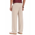 thumbnail image 3 of RICHCOIN Men's Pants Elastic Waist Drawstring Casual Trouser Lightweight Straight-Legs Loose Beach Pants with Pockets, 3 of 7