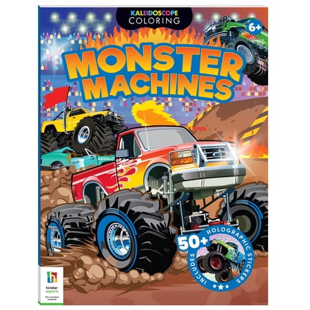 Hinkler Kaleidoscope Monster Machines Activity Book for Kids Ages 6 to 10 with Stickers