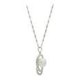 thumbnail image 2 of Sterling Silver Rhinestone Swirl and Pearl Pendant with 18" Necklace, 2 of 7