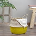 thumbnail image 2 of Northlight Large Belly Basket with Handles - 15.5" - Beige and Yellow, 2 of 4