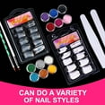 Nail Kit Set Professional Acrylic with Everything, 12 Glitter Acrylic Powder Kit Nail Art Tips