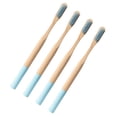 thumbnail image 3 of EeaseMX 4 cepillos de dientes de bambú biodegradables, ecológicos, para viajes y uso doméstico (azul cielo)., 3 of 7