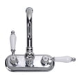 thumbnail image 4 of Chrome Polished Heavy Duty Brass Centerset Bathroom Sink Faucet 4" L Lux Belle Style White Double Handles Labeled Hot and Cold Accent Vanity Faucets with Supply Lines Renovators Supply Manufacturing, 4 of 8