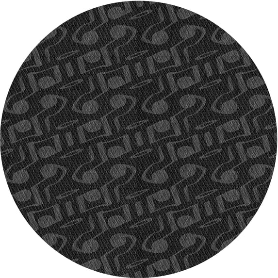 Ahgly Company Indoor Round Patterned Midnight Gray Area Rugs, 7' Round