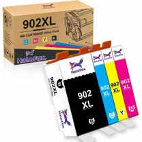 4 Pack 902XL Ink Cartridge for OfficeJet Pro 6951 6958 6960 6970 6975 Printer