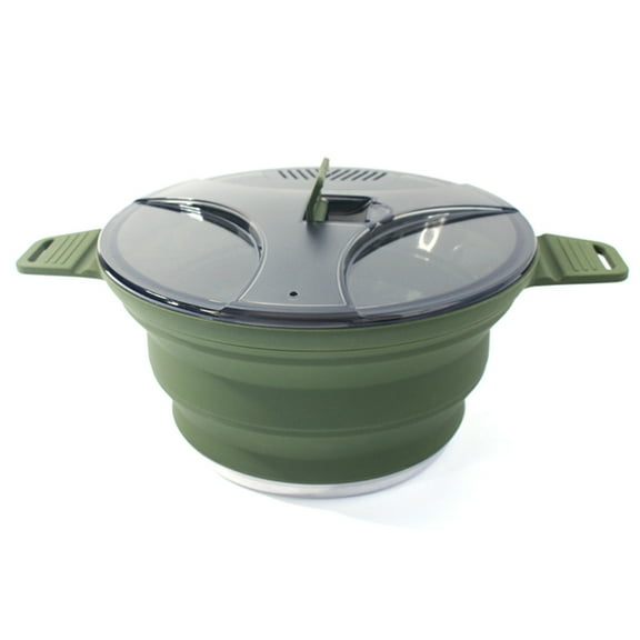 YIEMEEN Pack of 2 Collapsing Elastomer Cooking Bowls Transportable Untarnished Camping Cookware for Outdoor Hiking Backpacking Picnics