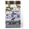 thumbnail image 3 of 100% Cotton Flannel Sheet Set - Deep Pocket, 170-GSM, Ultra Soft & Cozy Bedding for Winter, Cal King, Snowflakes, 3 of 5