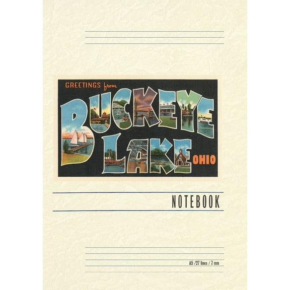 Vintage Lined Notebook Greetings from Buckeye Lake, (Paperback)