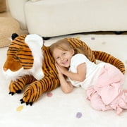 Tezituor 46.4 Tiger Stuffed Animals Huge Tiger Plush Pillow Huggable Size Plush Toy