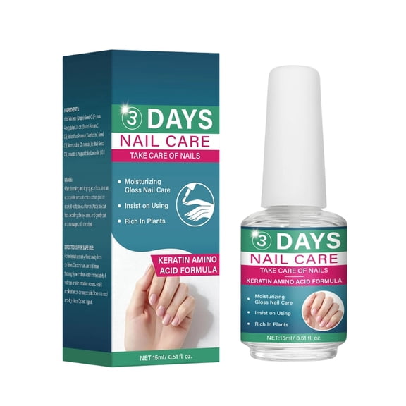 BGZLEU 3 Days Nail Care Formula with Keratin Amino Acid & Aloe for Superior Nail, Strengthening and Hydration, for Dry, Weak & Fragile Nails, 16ml/0.51oz (1PC)