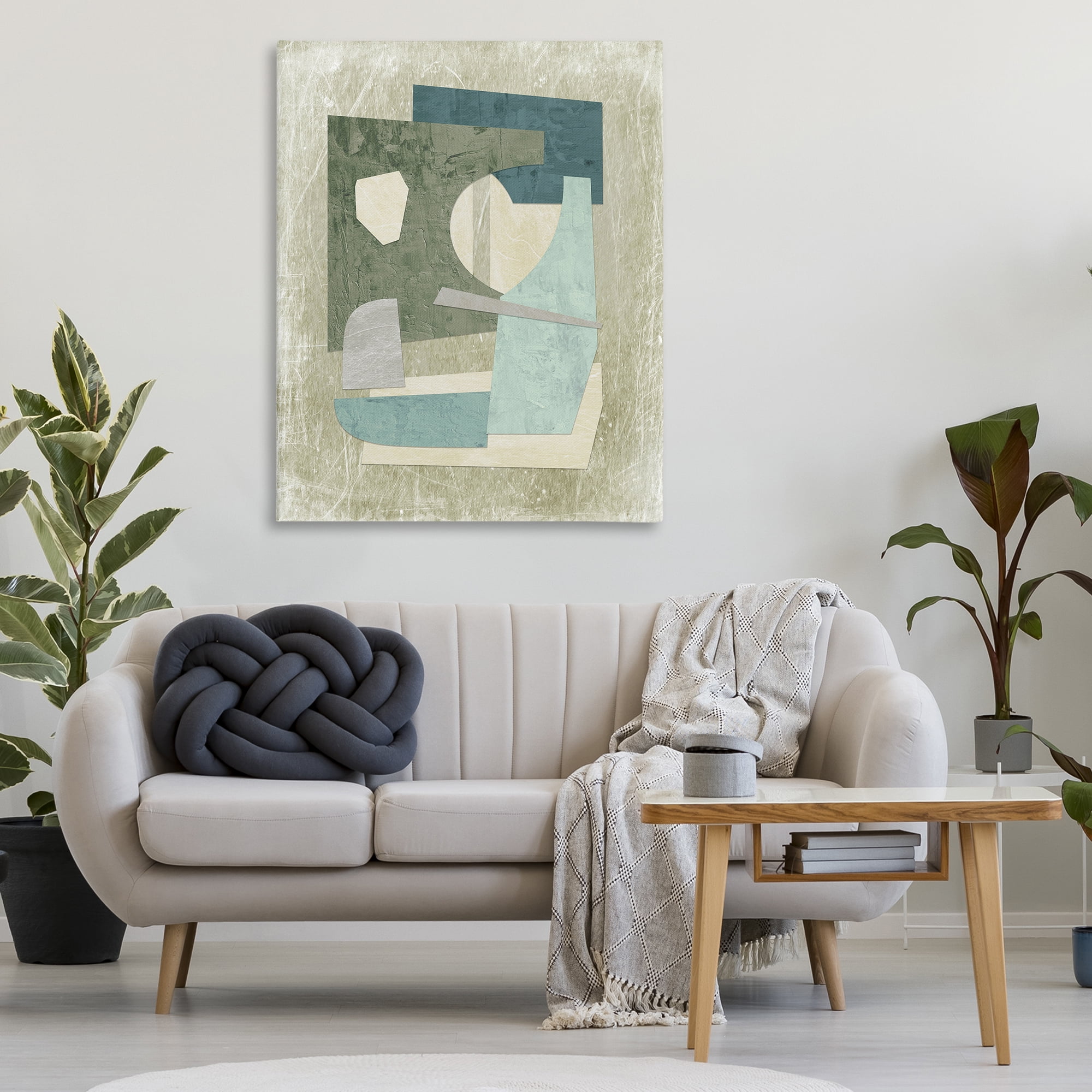Stupell Industries Neutral Shapes Arranged Abstract Painting Wrapped Canvas Art Print Wall Art, 36 x 48