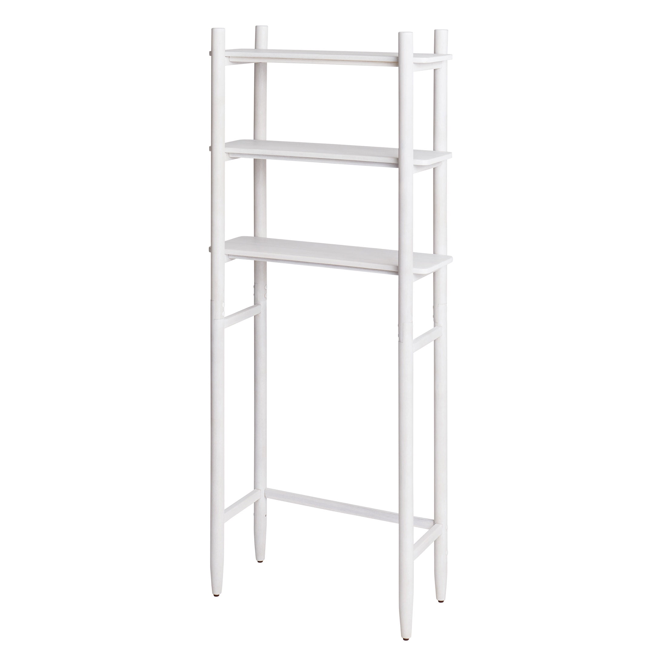 Better Homes & Gardens Springwood Acacia Wood over-the-Toilet Space Saver Cabinet, 3 Shelves, White
