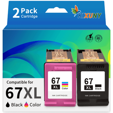 67XL Ink Cartridge Compatible for HP 67 Ink Cartridge for HP Printer Ink 67 for DeskJet 2700 2752e 2742e 2755e Envy 6000 6055e( Black Tri-Color)