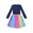 thumbnail image 3 of Girls Dress Rainbow Colorful Tulle Skirt Long Sleeve Holiday Party 5 Years, 3 of 6