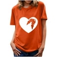 thumbnail image 1 of Blusa para adultos Camisa naranja Camiseta con cuello redondo para el día Camiseta de manga corta con estampado de verano para hombres y mujeres Pompotops hfajkhk137817, 1 of 6