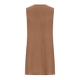 thumbnail image 5 of Casual Loose Cotton Linen Dress Women's Sleeveless Crew Neck Pleated Front Midi Dress Lightweight Breathable Garment for Spring and Summer, 5 of 7