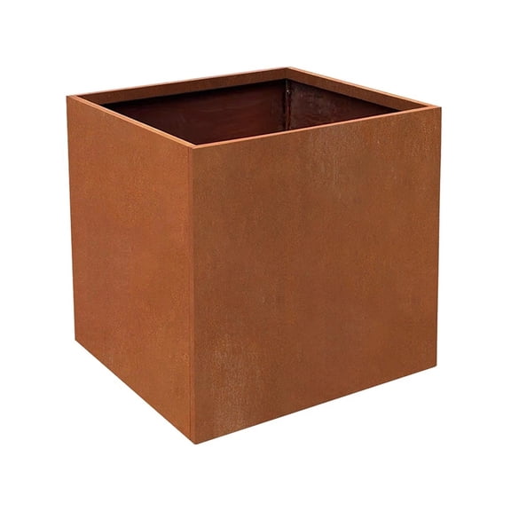 26"Lx26"Wx26"H Large Corten Steel Planter Box Metal Tree Planter for Yard Patios