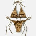 thumbnail image 6 of HCNTES Women String Bikini Set Halter Side Tie Two Piece Swimsuit Triangle Bathing Suits(S,Khaki), 6 of 6