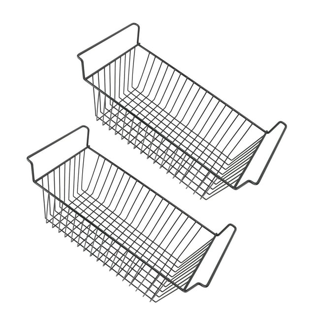 Freezer Basket, 2Pcs Chest Freezer Organizer, Space Saving Deep Basket Stackable Storage Rack Deep Freezer Metal Wire Baskets for Refrigerator Food Storage