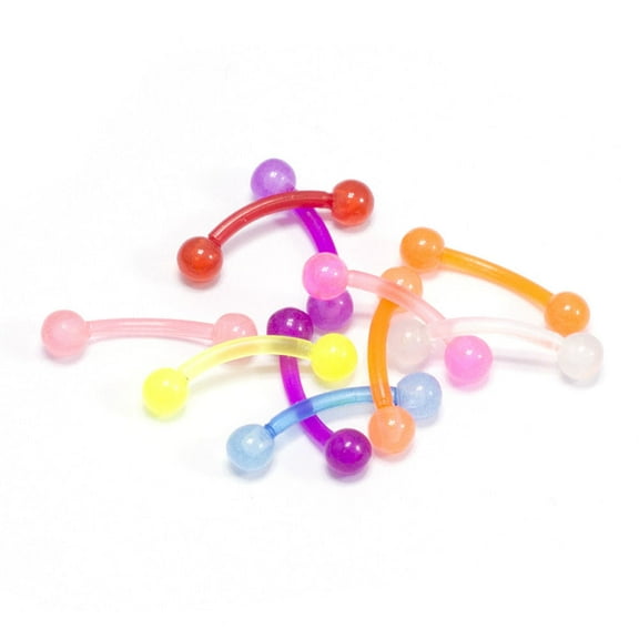 10 FLEXI Curved Barbell Cartilage Eyebrow Lip Conch Labret Lip Bridge Daith