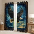 thumbnail image 2 of Homewish Wildlife Eagle Black Out Curtains For Kids Children Teens,Woodland Animal Curtains Pack of 2 (42x63 Each),Abstract Lightning Bedroom Curtains,Exotic Style Bedroom Decor, 2 of 6