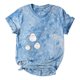 thumbnail image 1 of Gibobby Playera de Manga Corta con Cuello Redondo Mujeres Casual Tie Dye Impresión manga corta Tops Blusa Cuello redondo Casual Tee Túnica Camisas(Azul claro,CH), 1 of 4