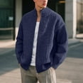 thumbnail image 2 of FYDUU Mens Full Zip Up Cardigan Sweater Men's Autumn Winter Sweater Coat Outdoor Casual Style Stand Collar Zip Cardigan Sweaters Stylish Sweaters, 2 of 5