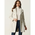 thumbnail image 4 of Abrigo Largo de Invierno para Mujer Abrigo Elegante de Doble Botonadura con Solapa Blanco crema L, 4 of 5