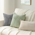 thumbnail image 6 of Set of 2 Sage Green Decorative Throw Pillow Covers 12x12 Inch Soft Corduroy Windmill Textured Striped Patchwork Cushion Cases for Sofa Bed Home Decor, 6 of 8