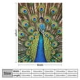 thumbnail image 4 of ARISTURING  Blue Tail Feather Colorful Gold Animal Peacock Green Flannel Blanket Home Sleeping Blanket Decor Sofa Blanket, 4 of 6