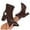 #159-Brown, variant on Roncen Women's Winter Ankle Boots - Fashion Casual Solid Color Patent Leather Pointed Toe Chunky Mid Heel Shoes, Shiny Finish Dress Boots for Women